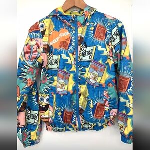 Members Only X Nickelodeon Spongebob Square Pants Windbreaker Jacket NWT Blue